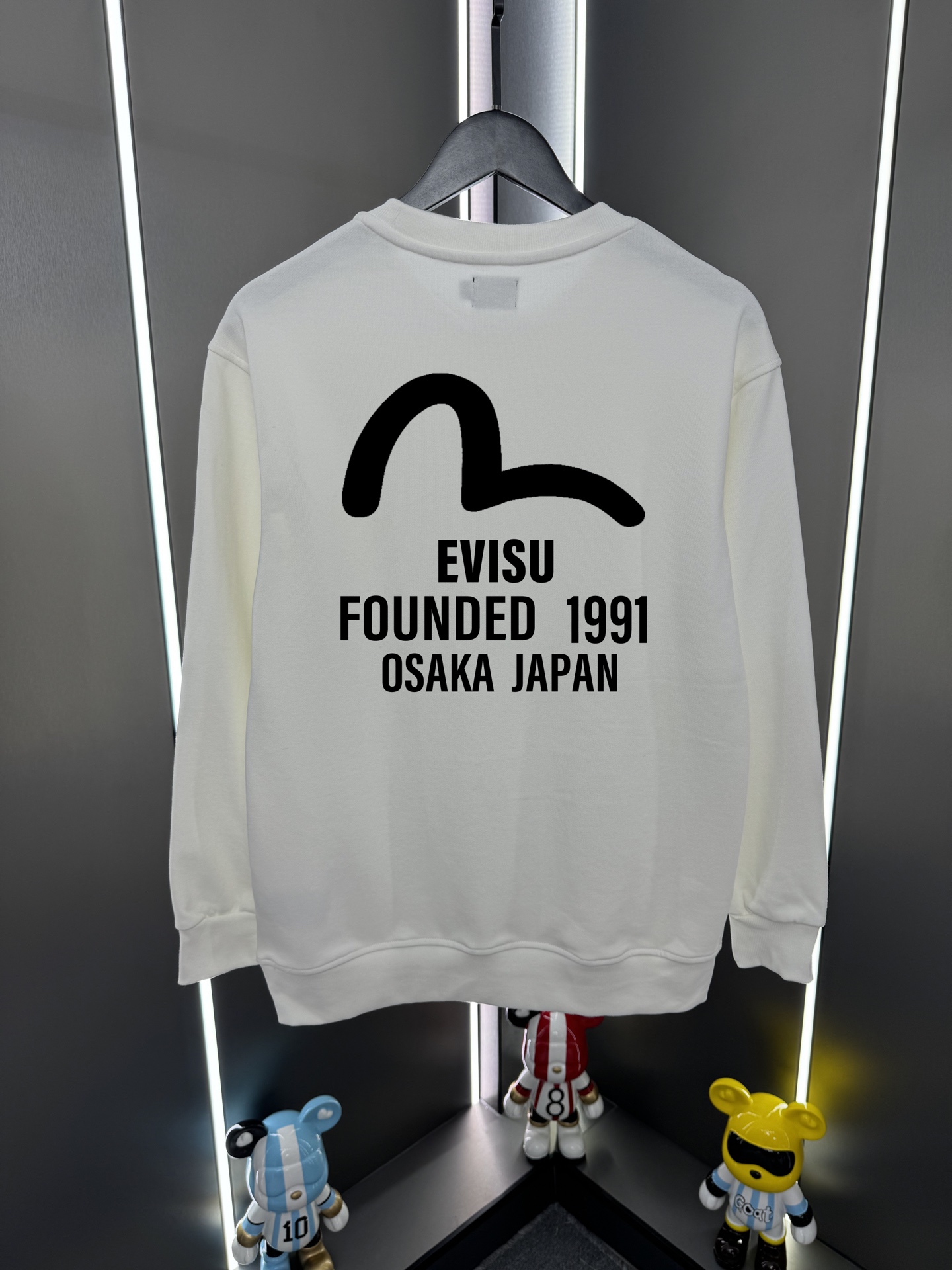 Evisu福神2025新款福神海鷗字母印花休閒圓領寬鬆衛衣