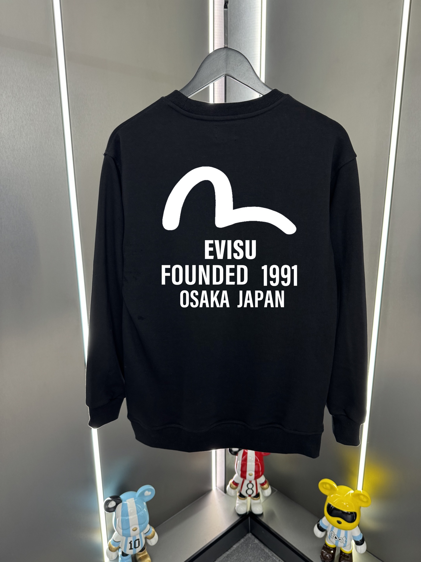 Evisu福神2025新款福神海鷗字母印花休閒圓領寬鬆衛衣