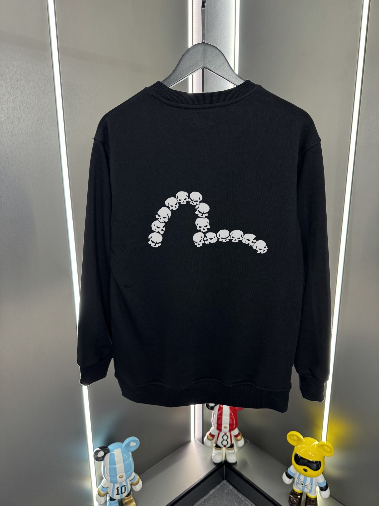 Evisu福神2025新款福神字母小m印花休閒圓領寬鬆衛衣