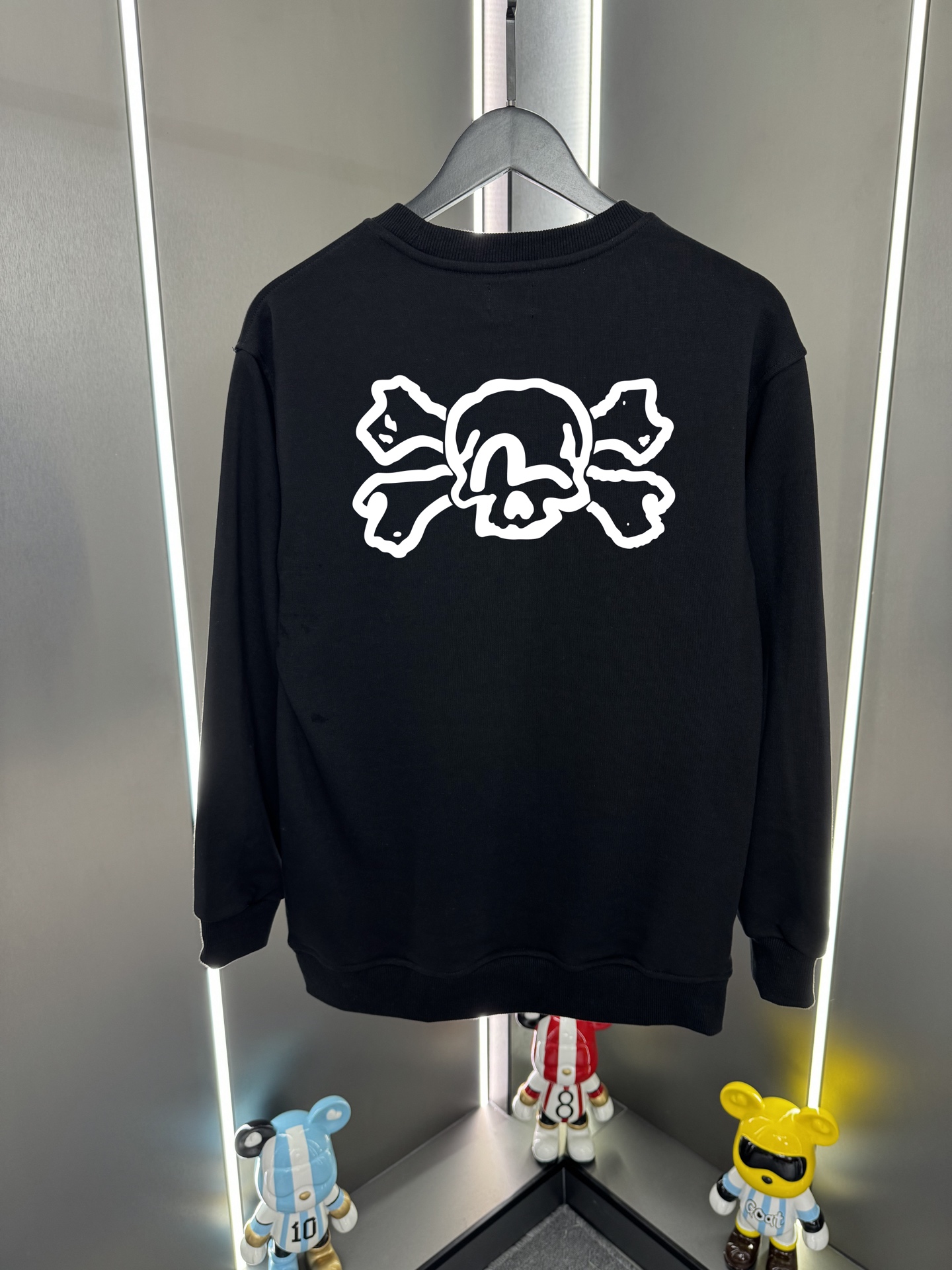 Evisu福神2025新款福神小m骨頭印花休閒圓領寬鬆衛衣