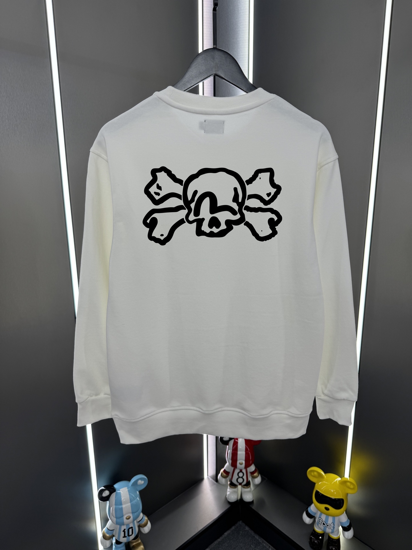 Evisu福神2025新款福神小m骨頭印花休閒圓領寬鬆衛衣