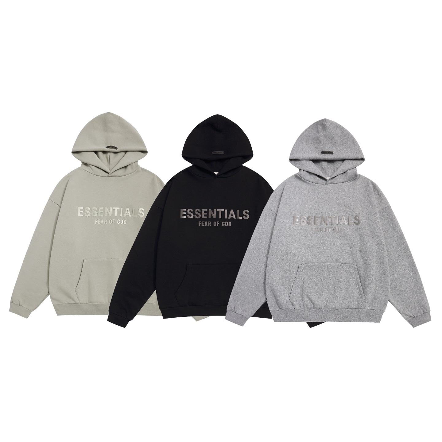 FEAR OF GOD ESSENTIALS新品前logo銀絲字母標連帽衛衣帽衫