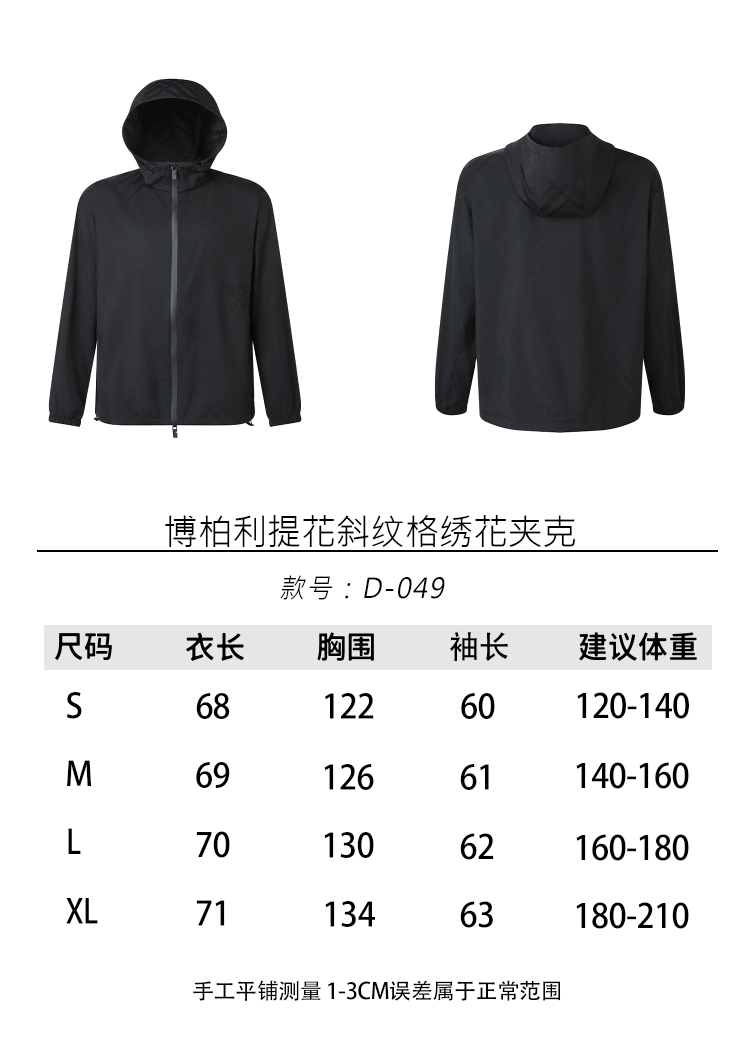 BURBERRY提花斜紋格刺繡夾克