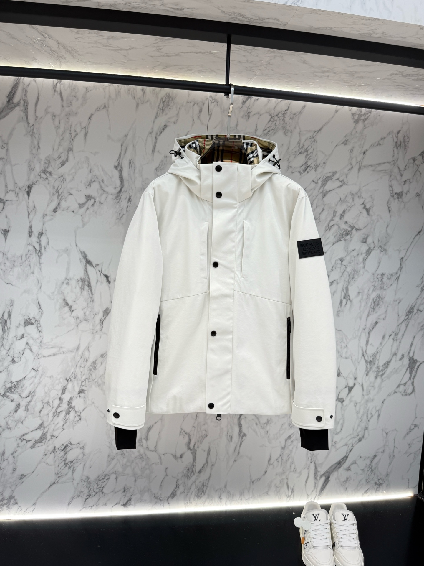 bbr徽標圖案布羽絨服