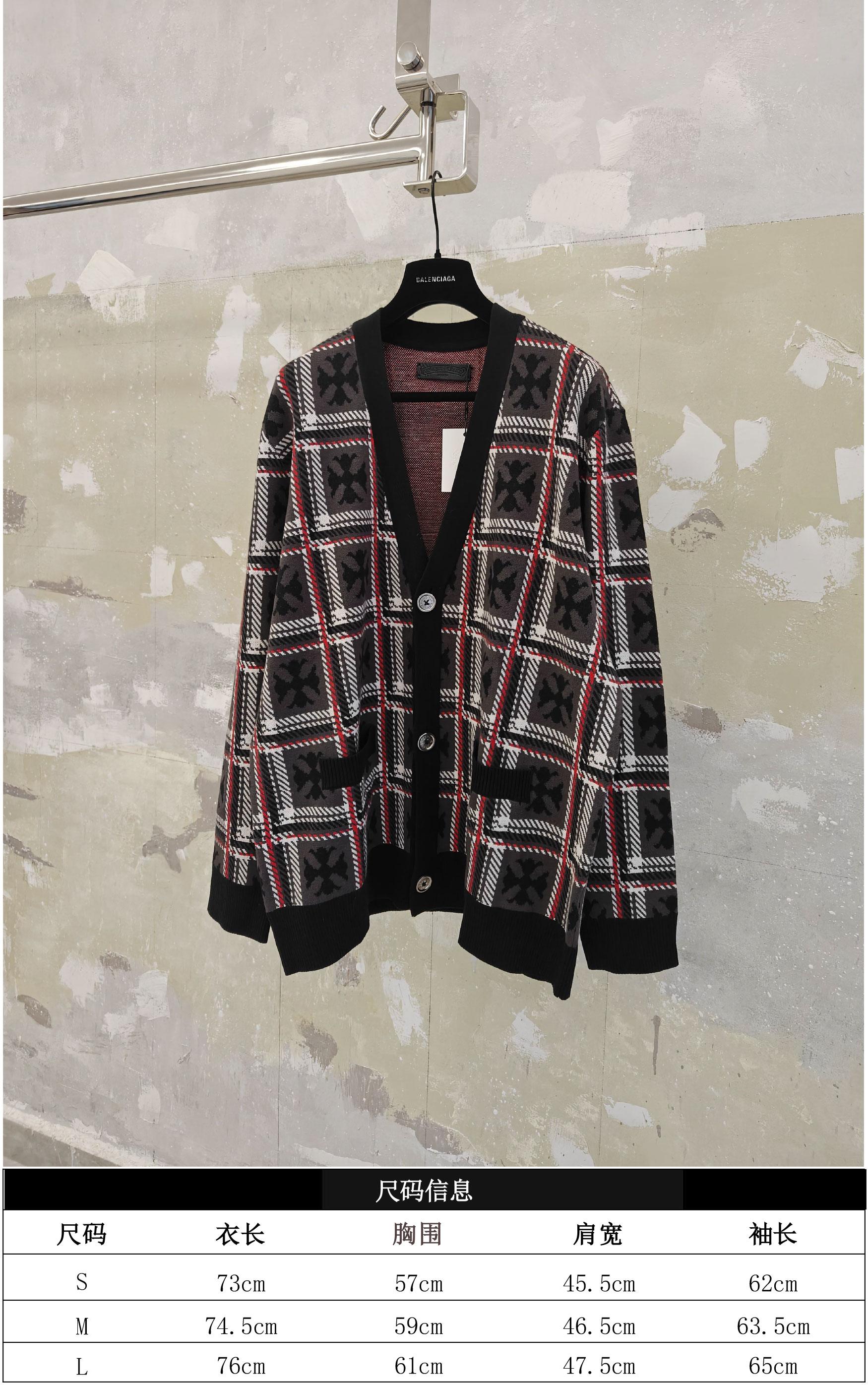 CH/25SS 羊絨格紋開衫毛衣