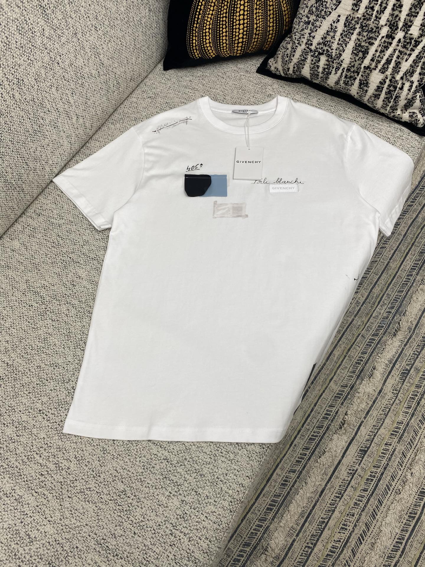 紀梵希 25ss夏季新款棉質錯視效果圖案T恤