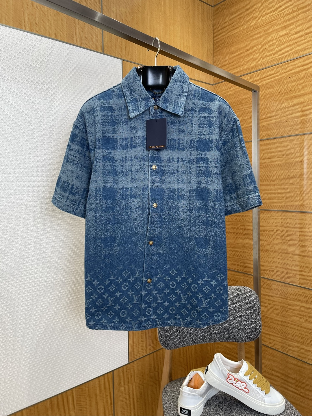 LOUIS VUITTON路易威登提花漸變牛仔短袖