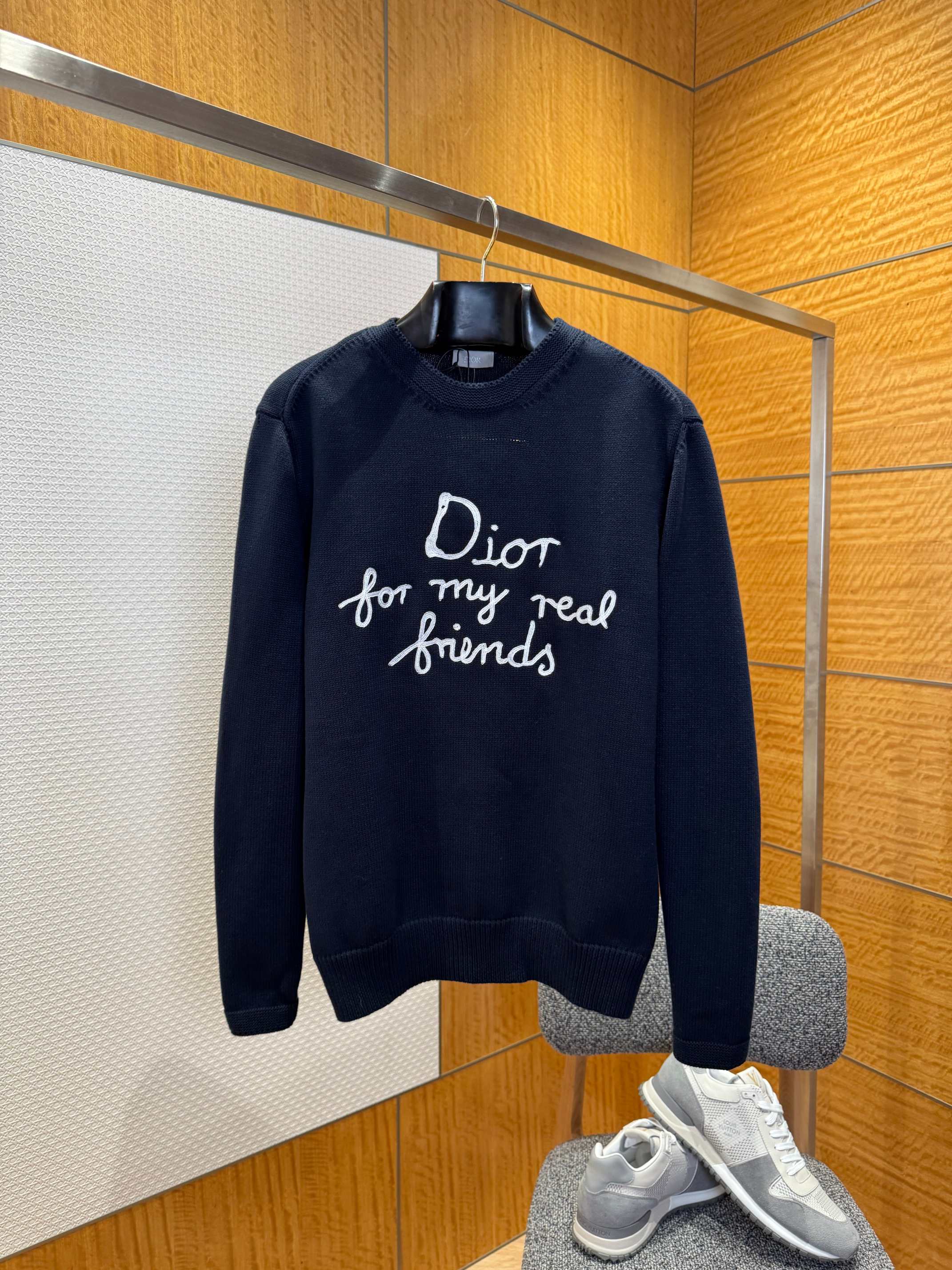 DIOR迪奥刺绣针织圆领套头衫