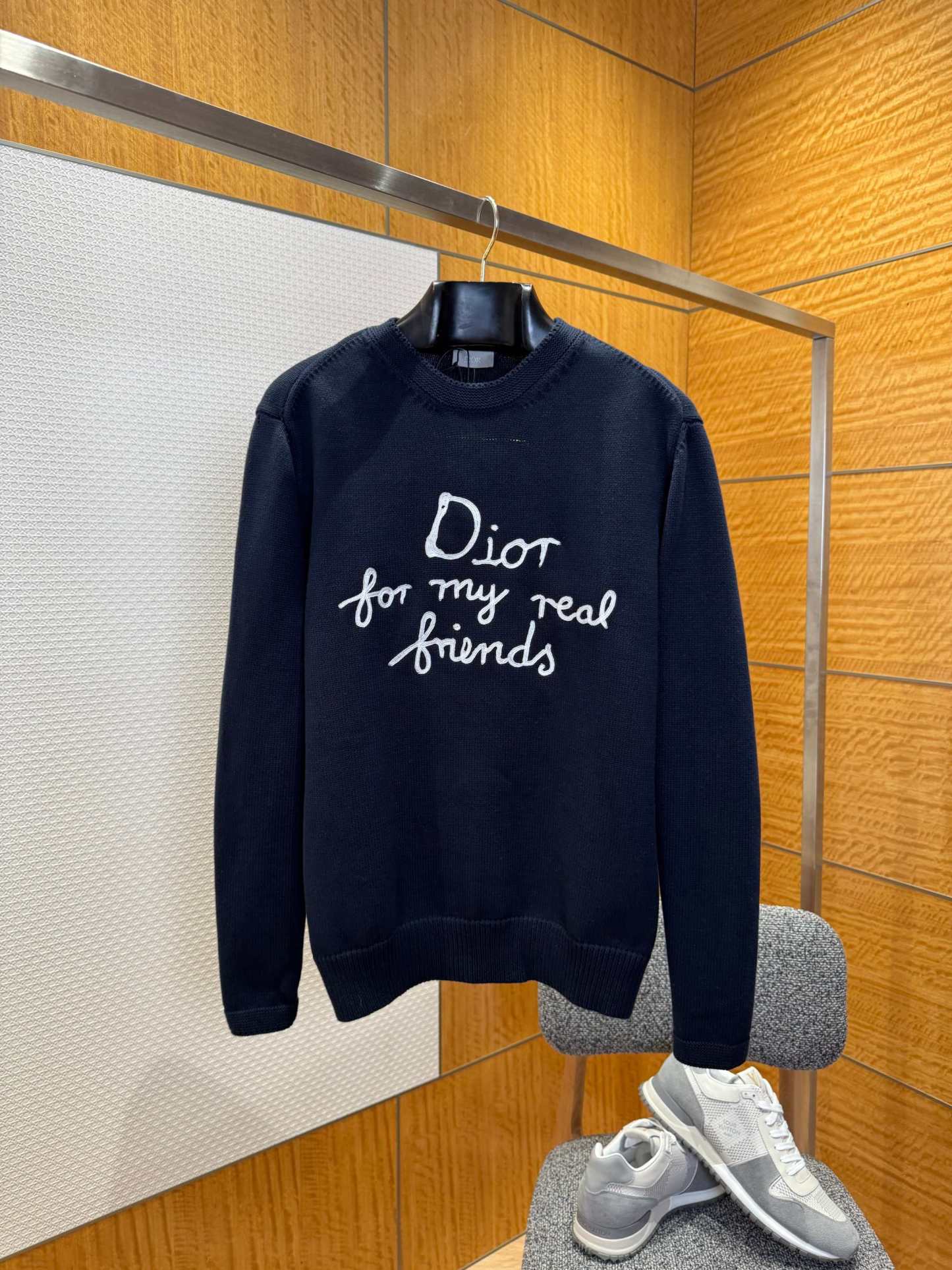 DIOR迪奥刺绣针织圆领套头衫