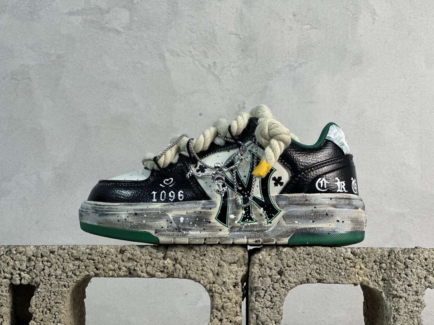 MLB NY 印花網紅學長老爹鞋 定制塗鴉惡作劇