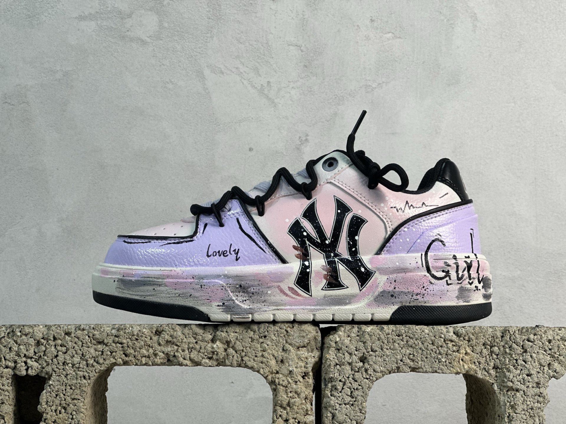 MLB NY 印花網紅學長老爹鞋 定制塗鴉惡作劇