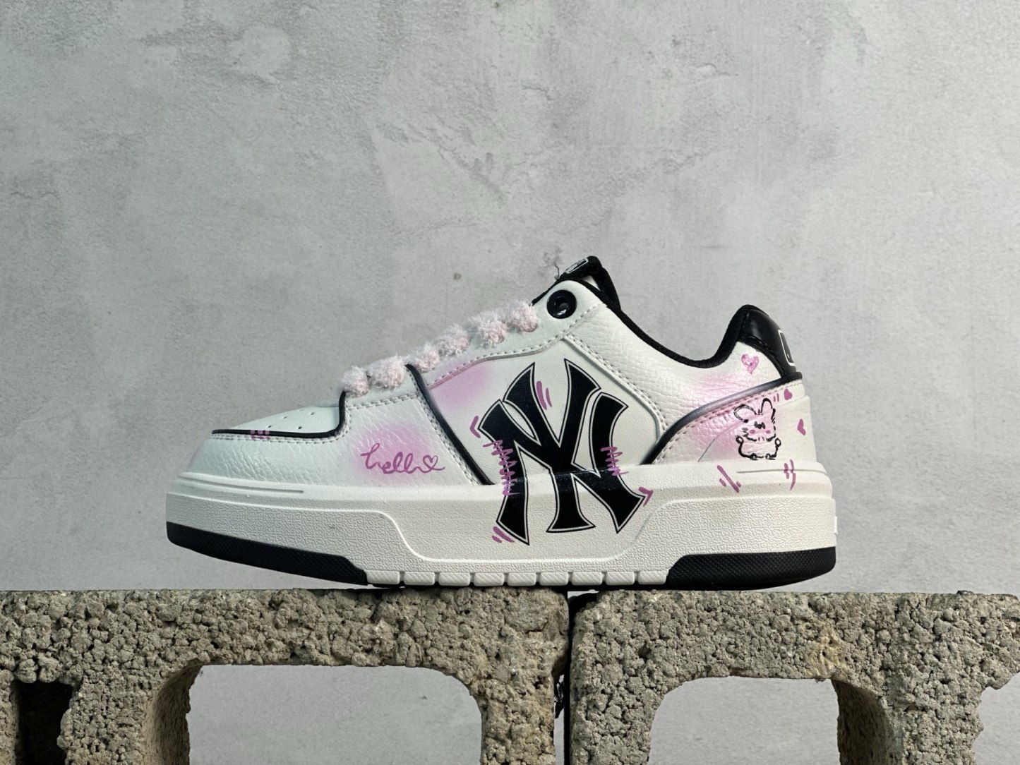 MLB NY 印花網紅學長老爹鞋 定制塗鴉惡作劇