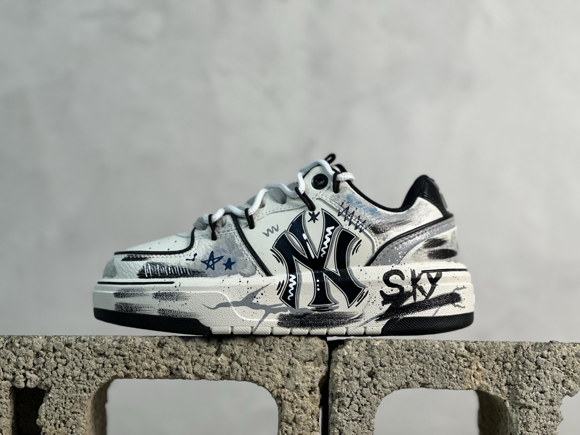 MLB NY 印花網紅學長老爹鞋 定制塗鴉惡作劇