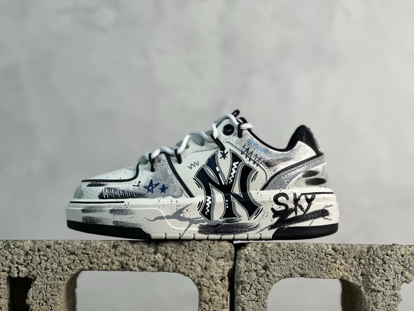 MLB NY 印花網紅學長老爹鞋 定制塗鴉惡作劇