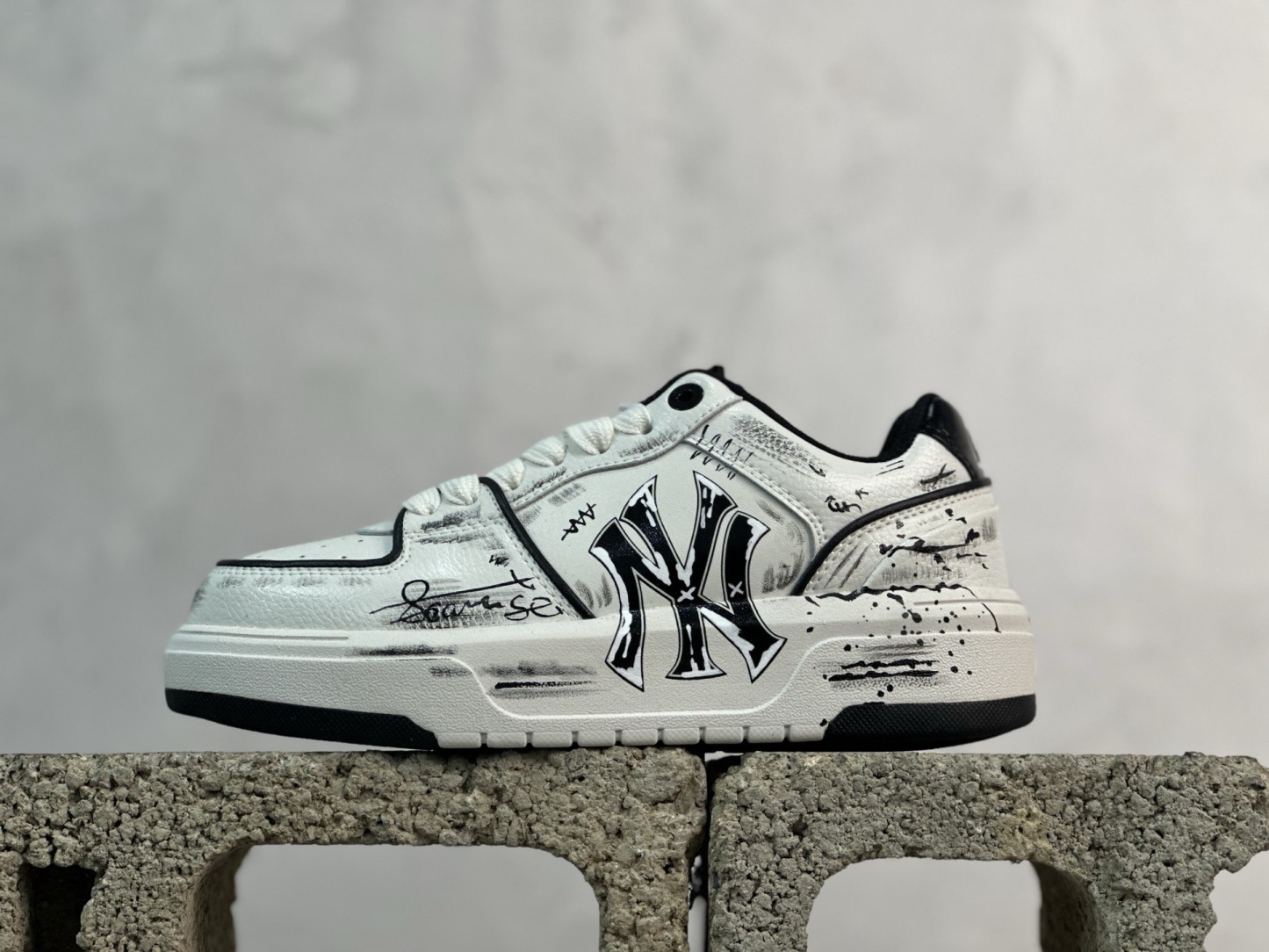 MLB NY 印花網紅學長老爹鞋 定制塗鴉惡作劇