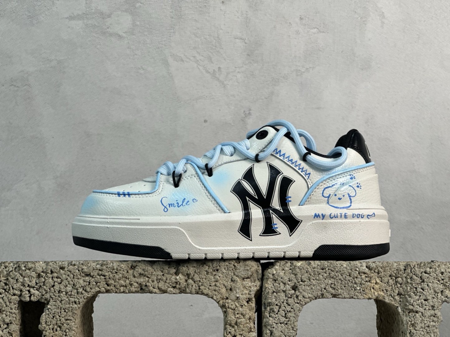 MLB NY 印花網紅學長老爹鞋 定制塗鴉惡作劇
