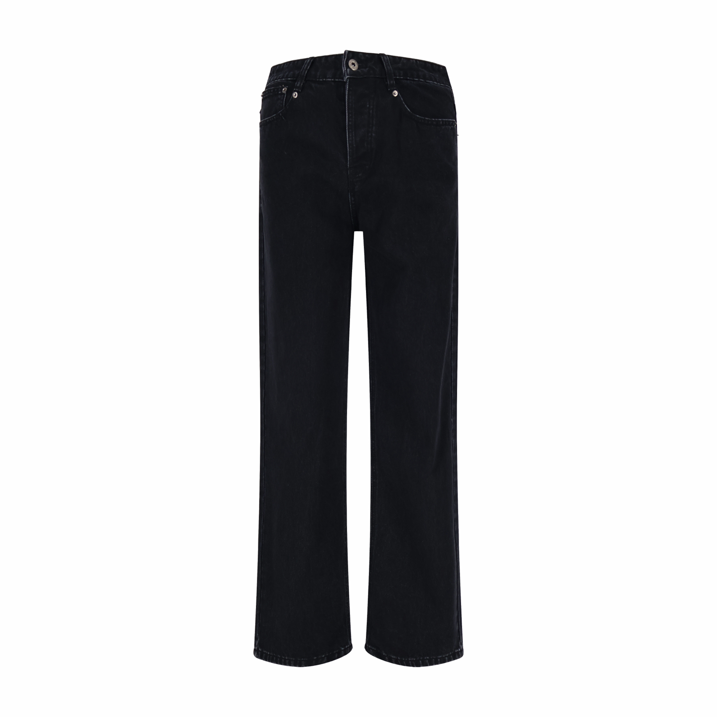 Miumiu水洗黑牛仔直筒褲