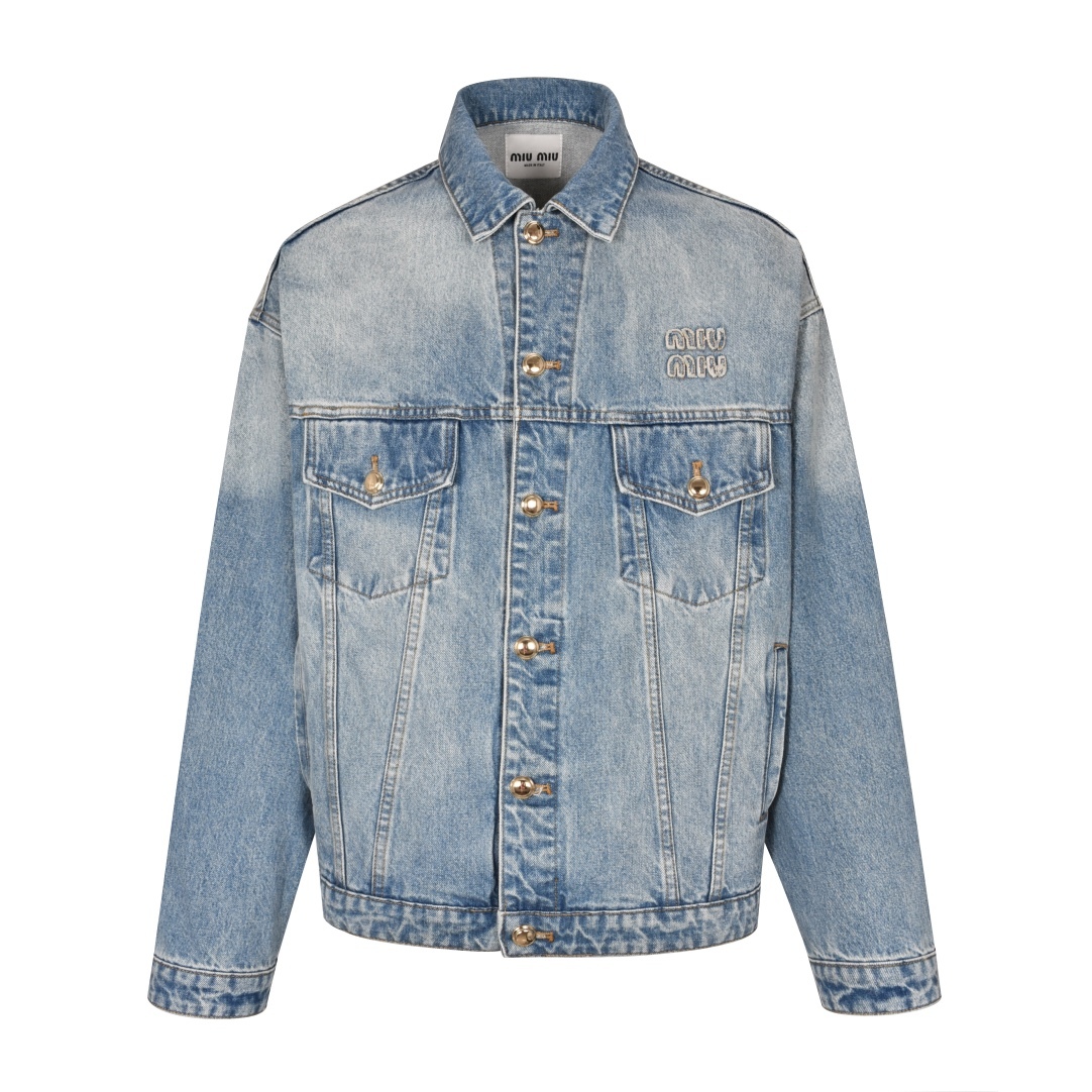 Miumiu 23FW 徽標牛仔外套