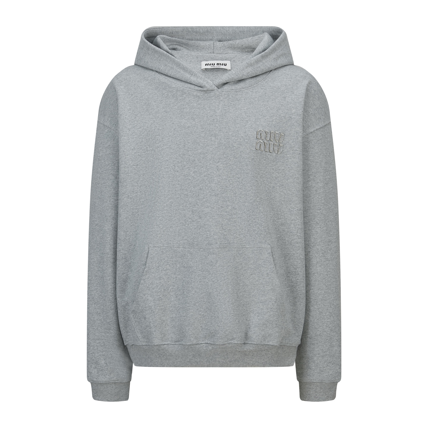 MiuMiu 燒花刺繡標識帽衫衛衣