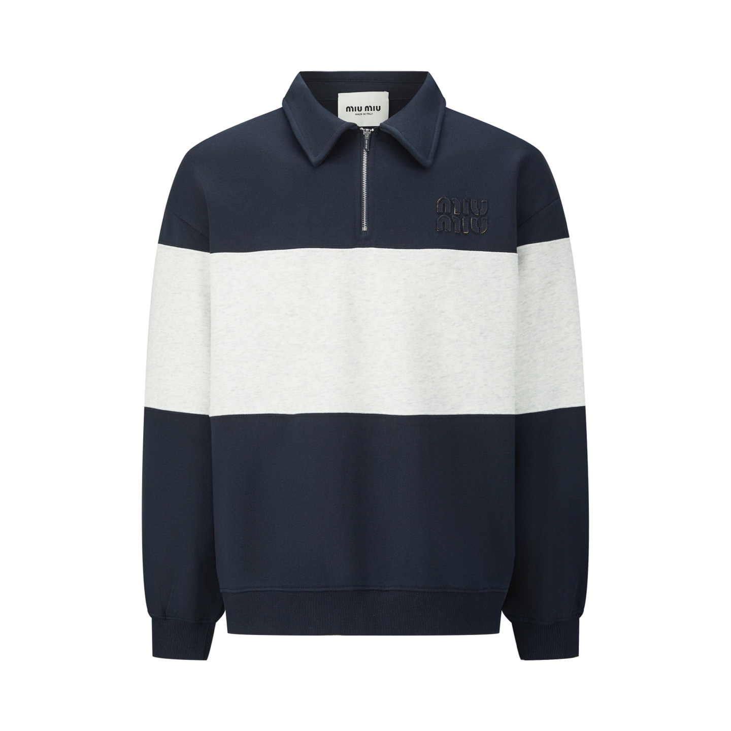 MiuMiu 刺繡徽標撞色POLO衫