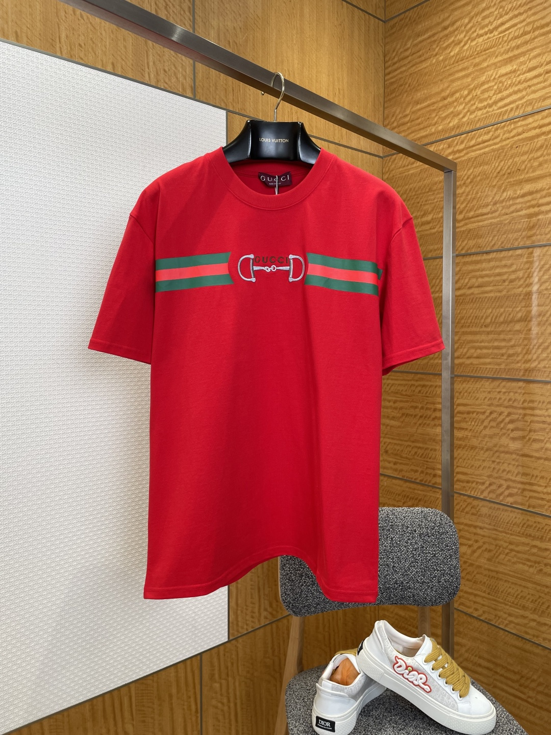 GUCCI古馳刺繡圓領短袖T恤