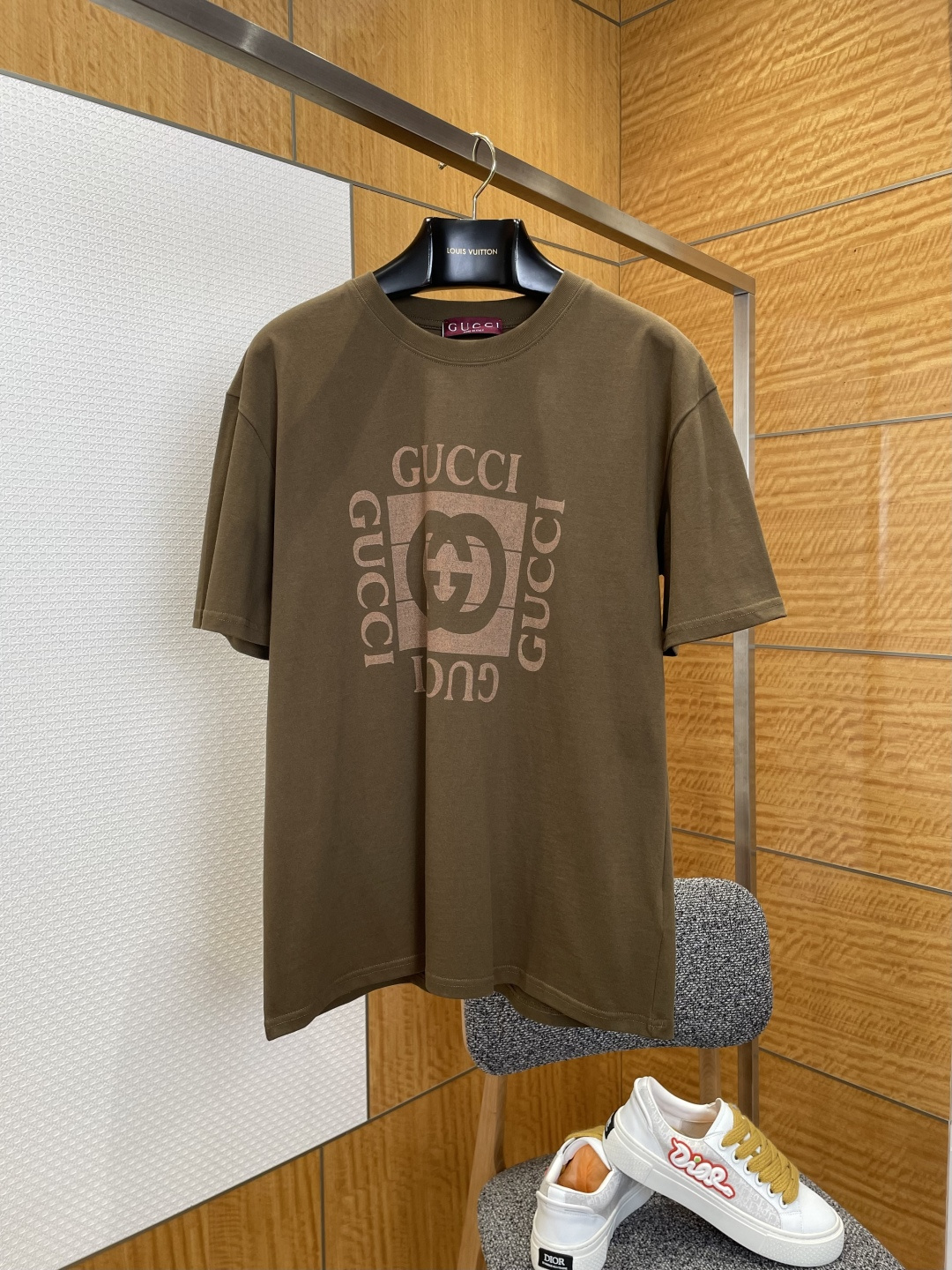 GUCCI古馳字母印花圓領短袖T恤