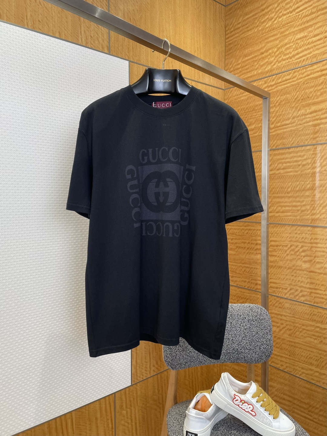 GUCCI古馳字母印花圓領短袖T恤