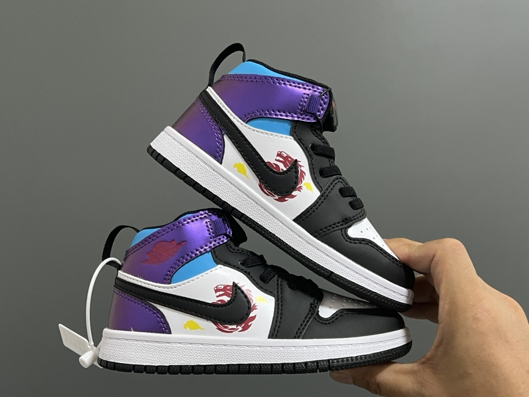 喬一中幫鎖扣兒童運動鞋