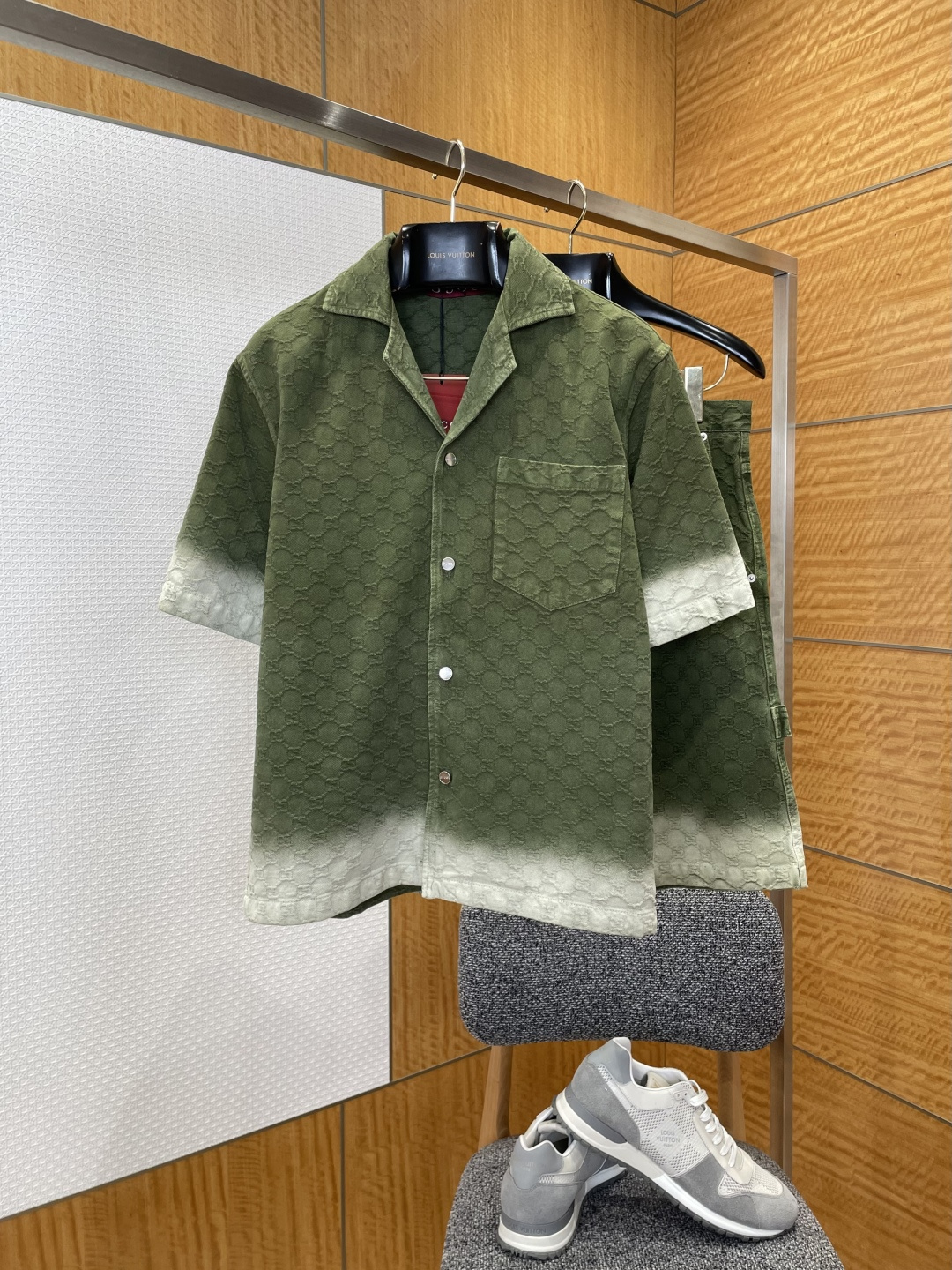 GUCCI古馳立體漸變提花短袖短褲套裝