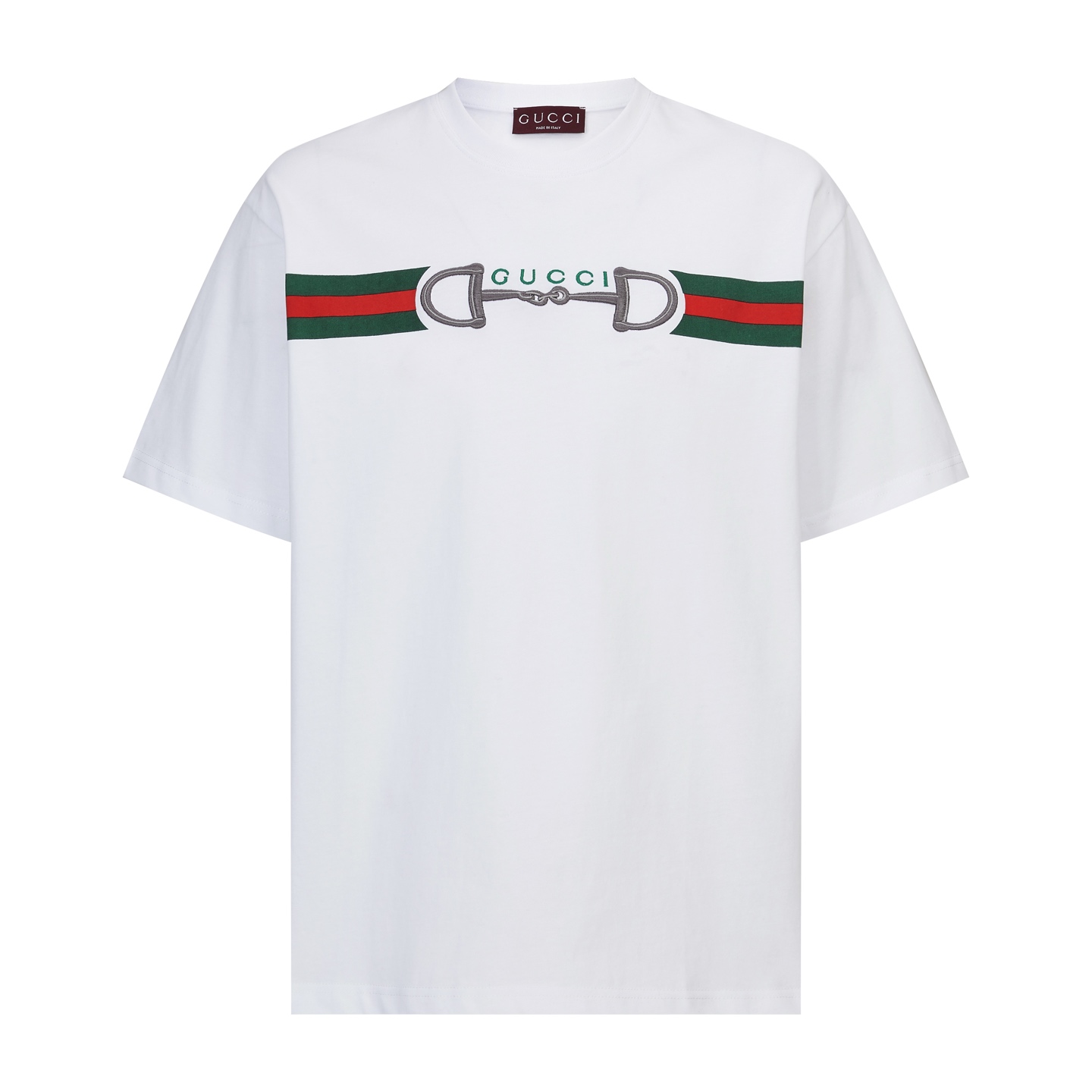 Gucci印花刺繡標識短袖