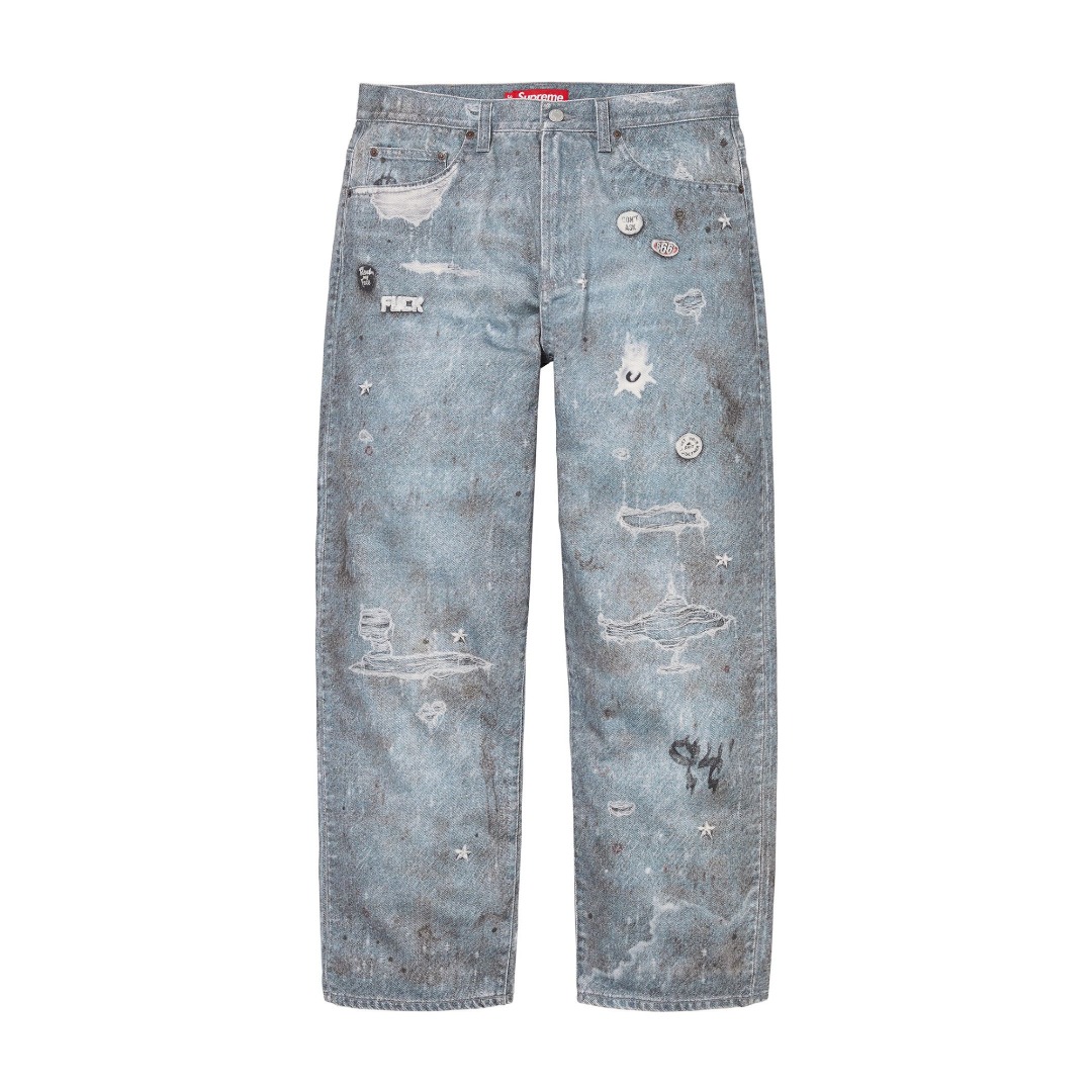 Supreme HJR TROMPE L'OEIL LOOSE FIT JEAN 視差印花牛仔褲