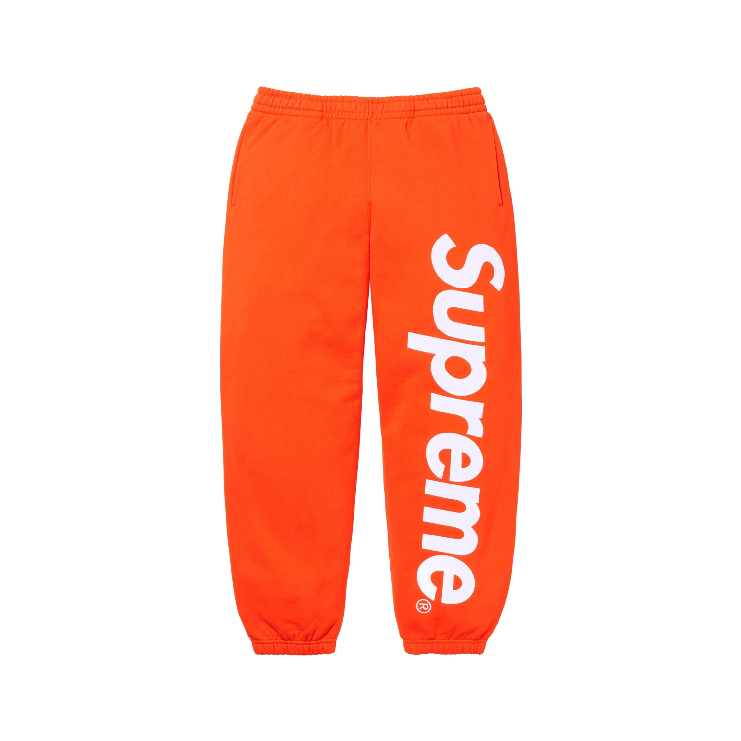 Supreme 22FW Satin Applique Sweatpant 貼布刺繡大logo加絨衛褲