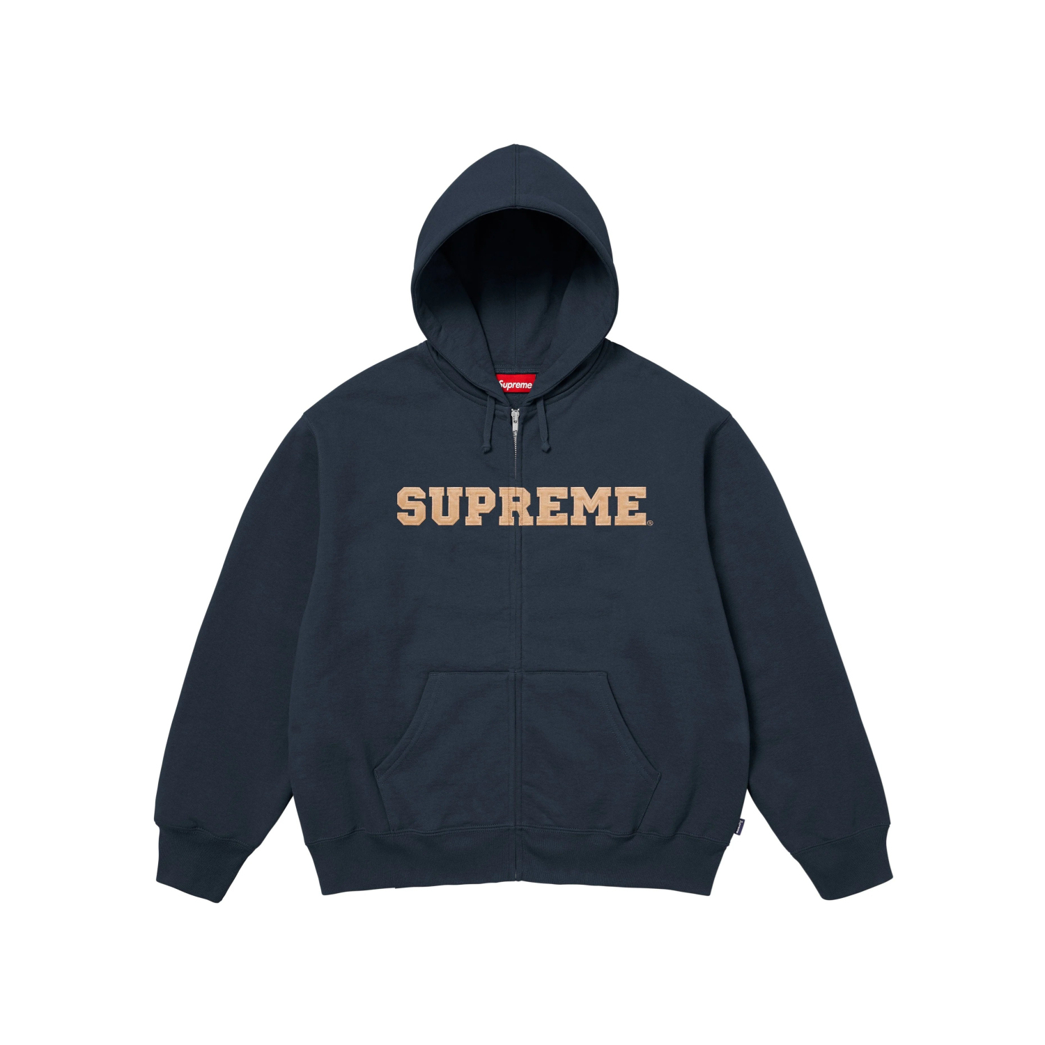 Supreme 25FW COLLEGIATE APPLIQUE HOODED 拉鍊開衫衛衣