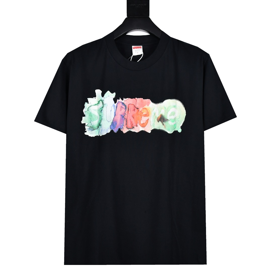 Supreme 23SS WATERCOLOR TEE 水墨彩色字母印花短袖T恤