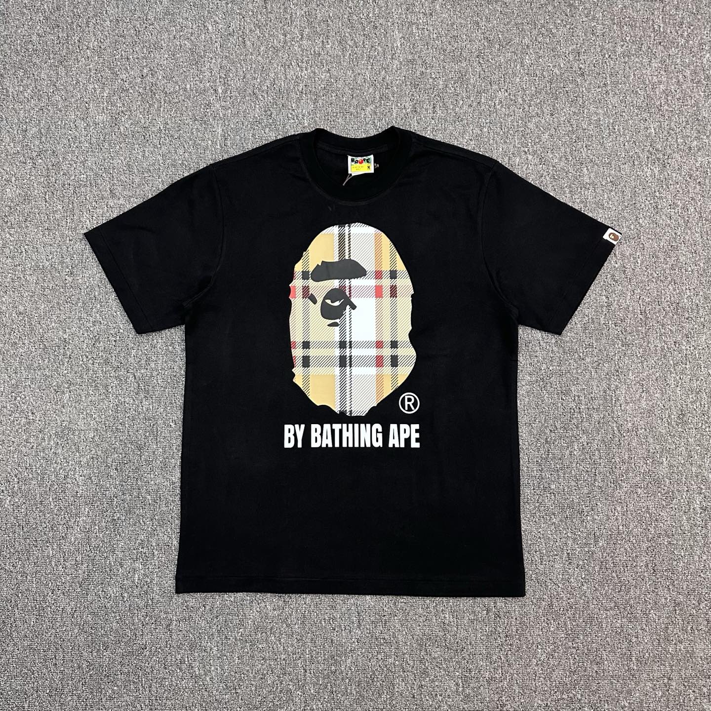 P89 XX365A BATHING Bape SS23 猿人格子條紋印花圓領短袖