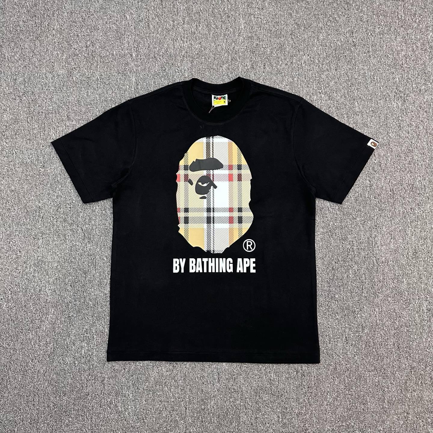 P89 XX365A BATHING Bape SS23 猿人格子條紋印花圓領短袖