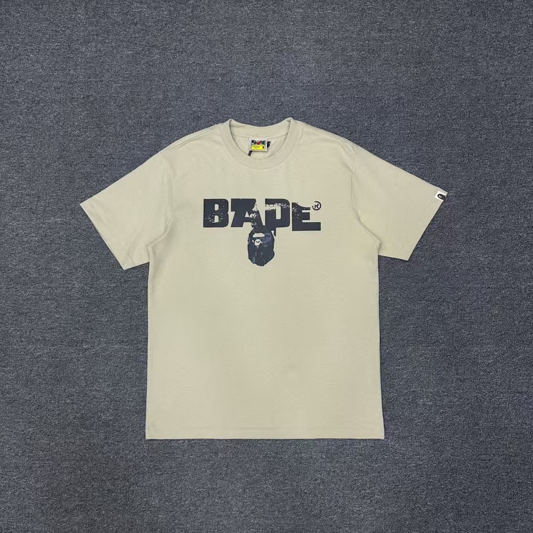 P89 XX220 BAPE 猿人猿軍字母圖案印花圓領短袖T恤