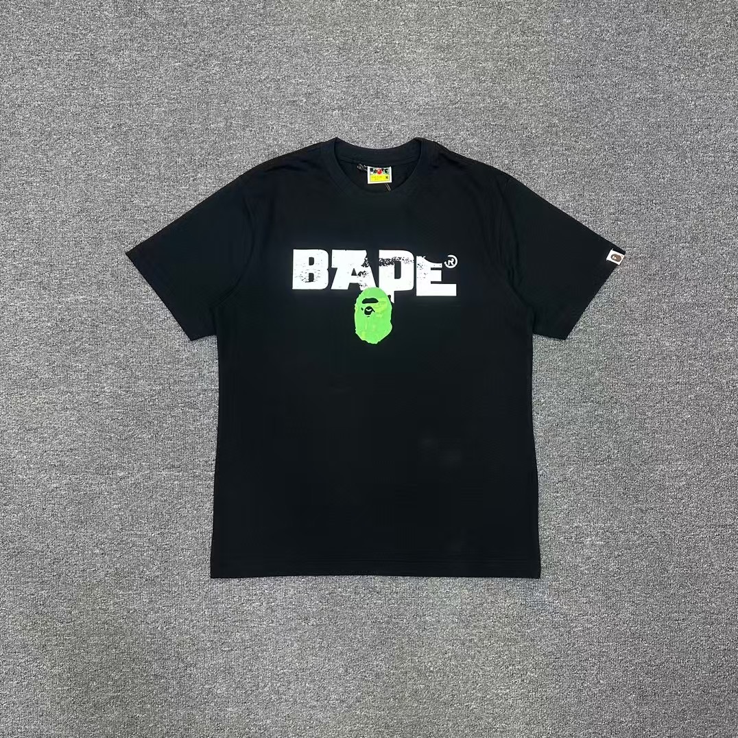 P89 XX220 BAPE 猿人猿軍字母圖案印花圓領短袖T恤
