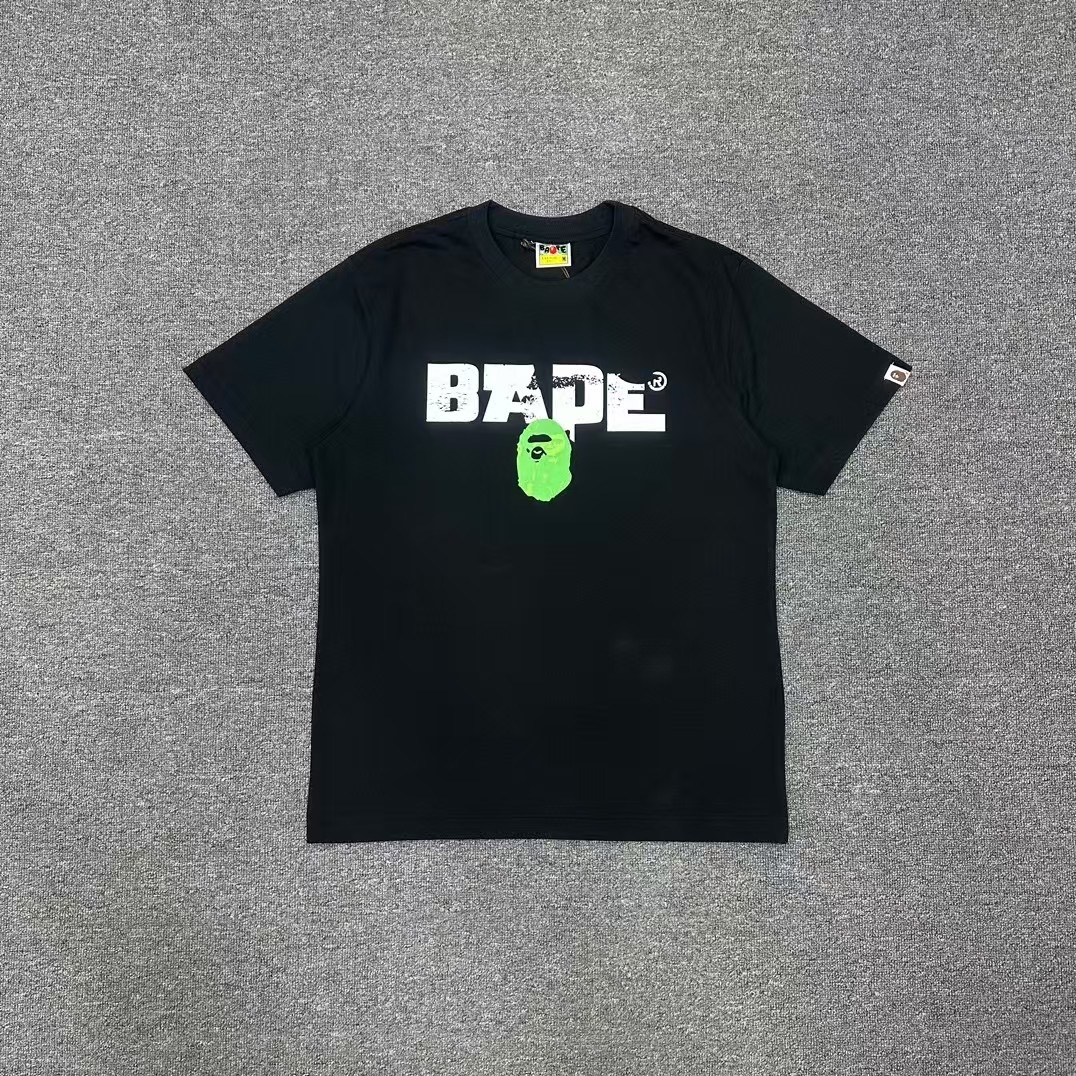 P89 XX220 BAPE 猿人猿軍字母圖案印花圓領短袖T恤