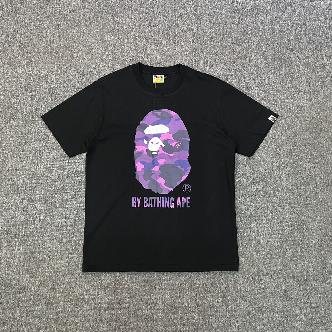 P89 XX081 BAPE迷彩大猿人頭字母印花短袖T恤