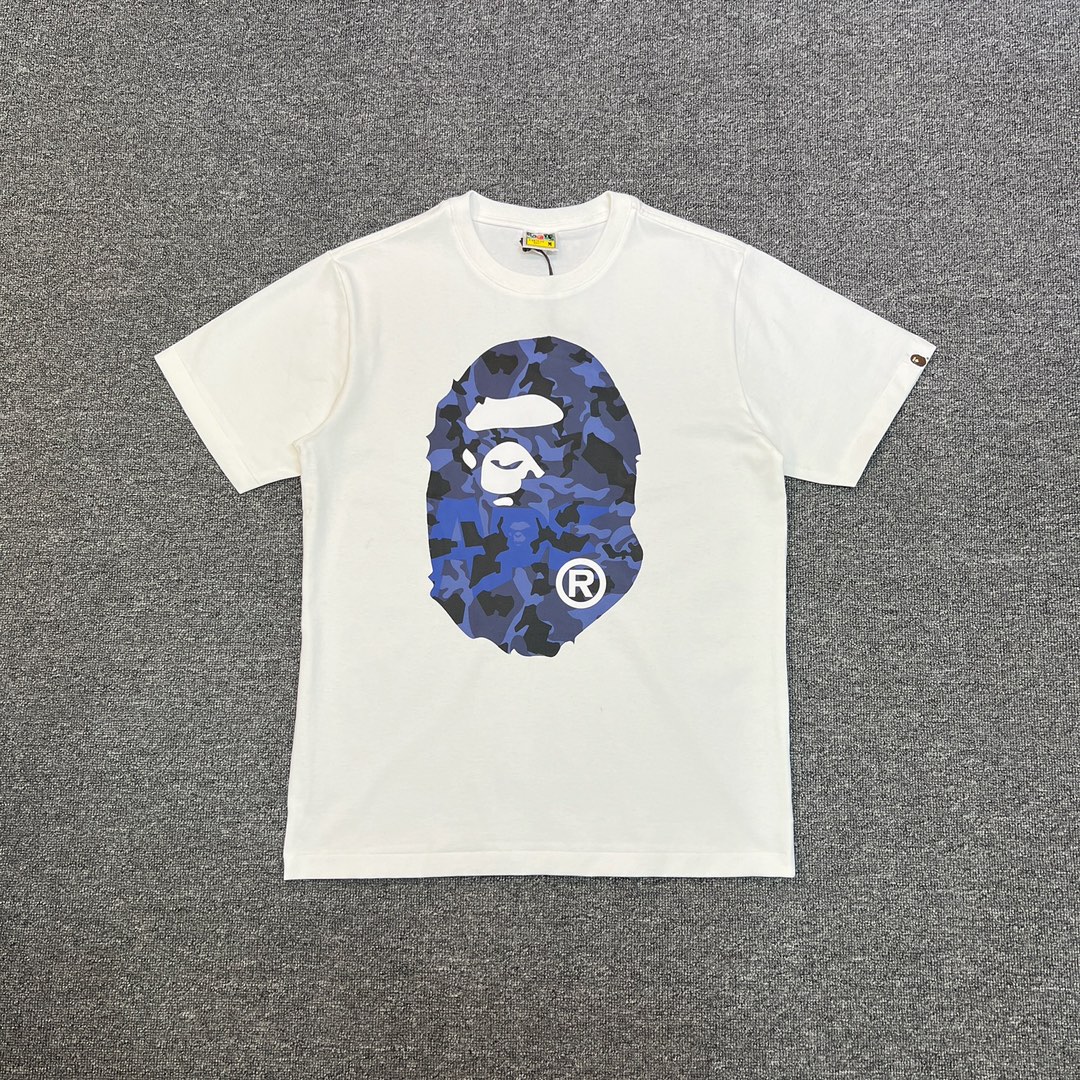  BAPE字母沙漠迷彩猿人頭雙面印花短袖T恤