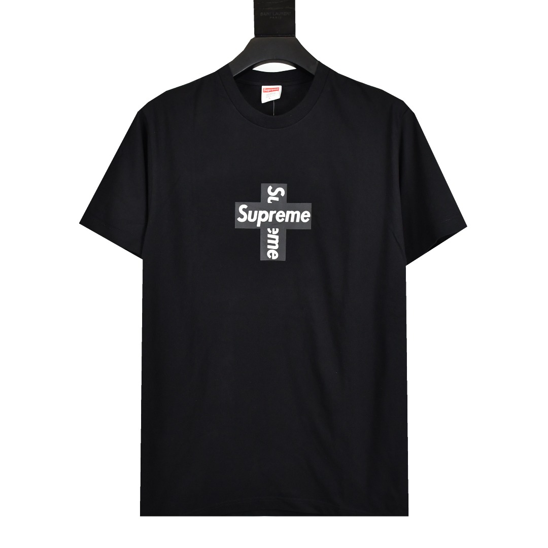 Supreme CROSS BOX LOGO 經典字母十字架交叉短袖T恤