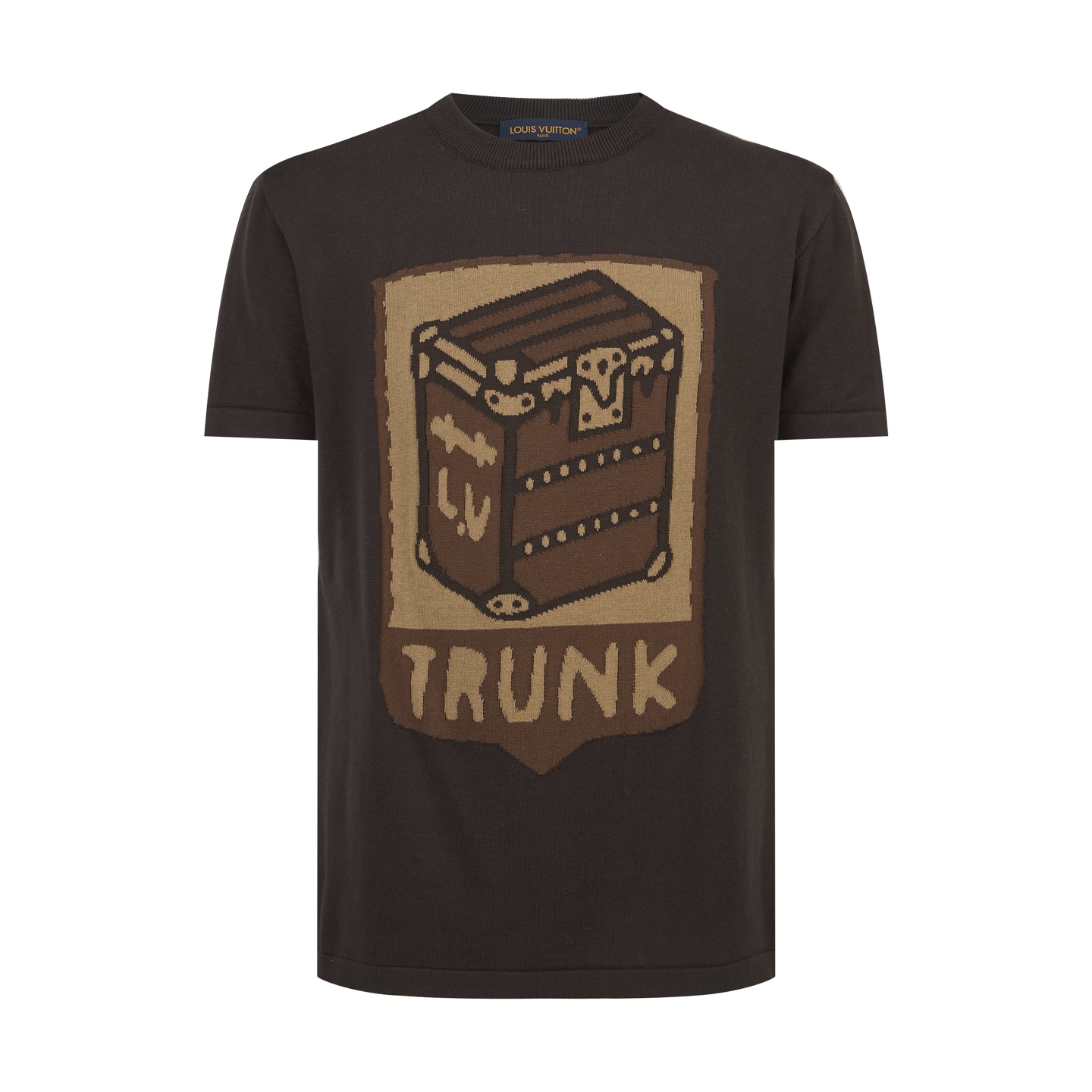 LOUIS VUITTON 花卉格紋提花標識針織短袖