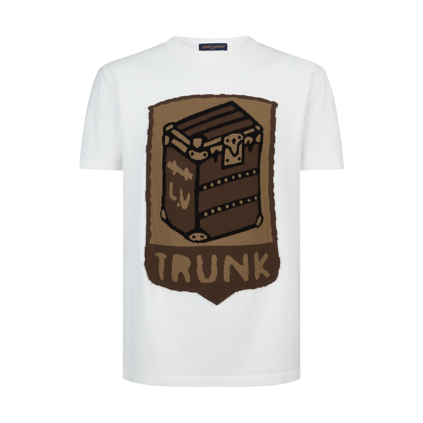 LOUIS VUITTON 花卉格紋提花標識針織短袖