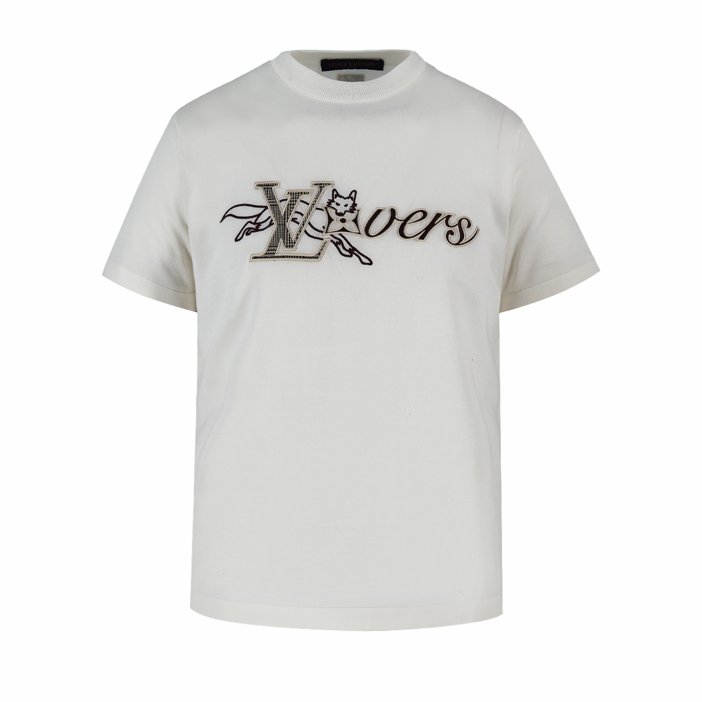 1V狐狸花卉貼布繡針織短袖