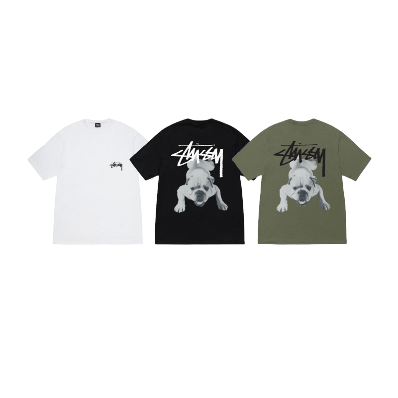 STUSSY斯圖西 SS26八哥犬印花短袖T恤男女同款