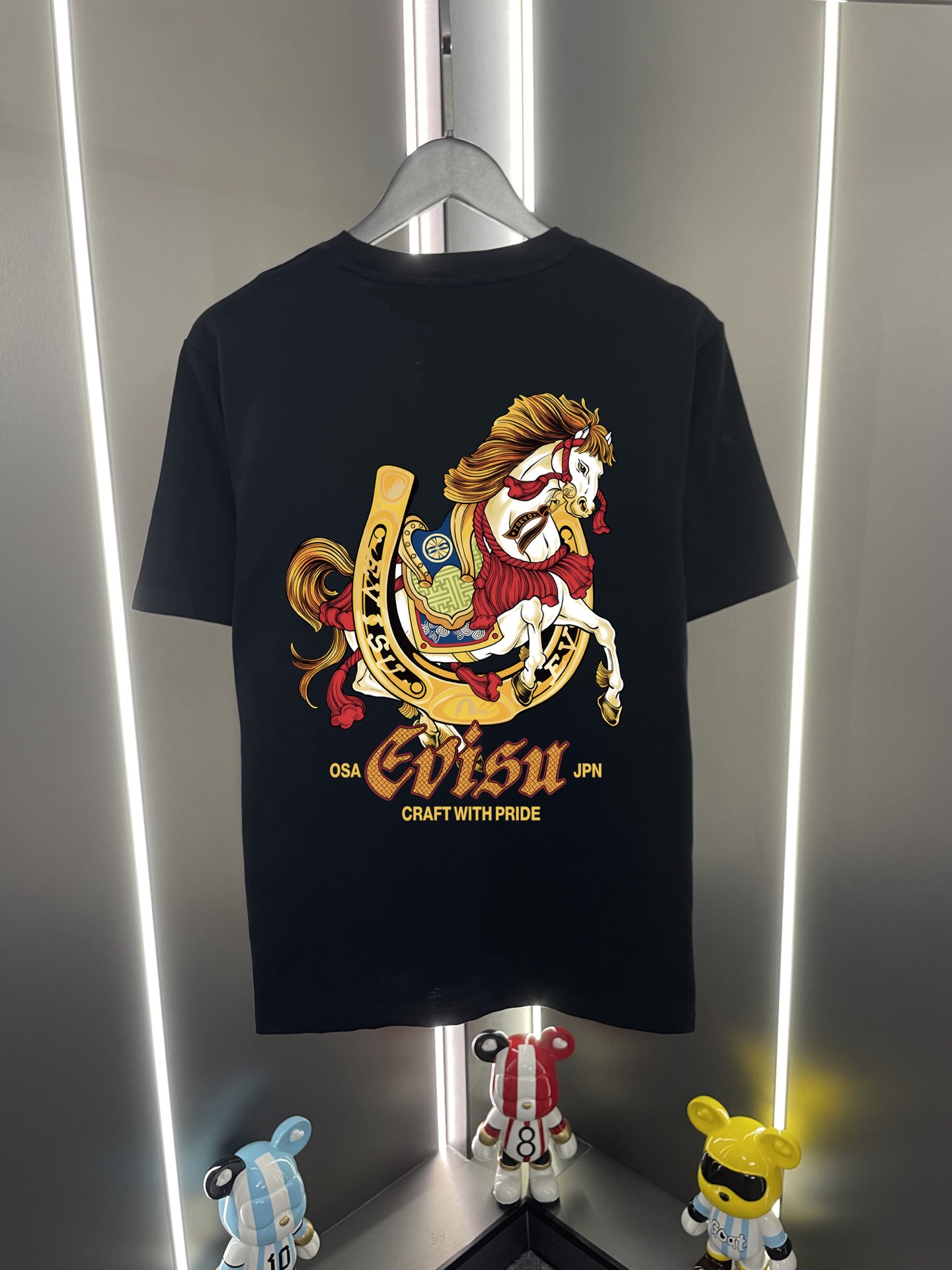 Evisu福神2026新款字母白馬年印花休閒寬鬆圓領短袖T恤