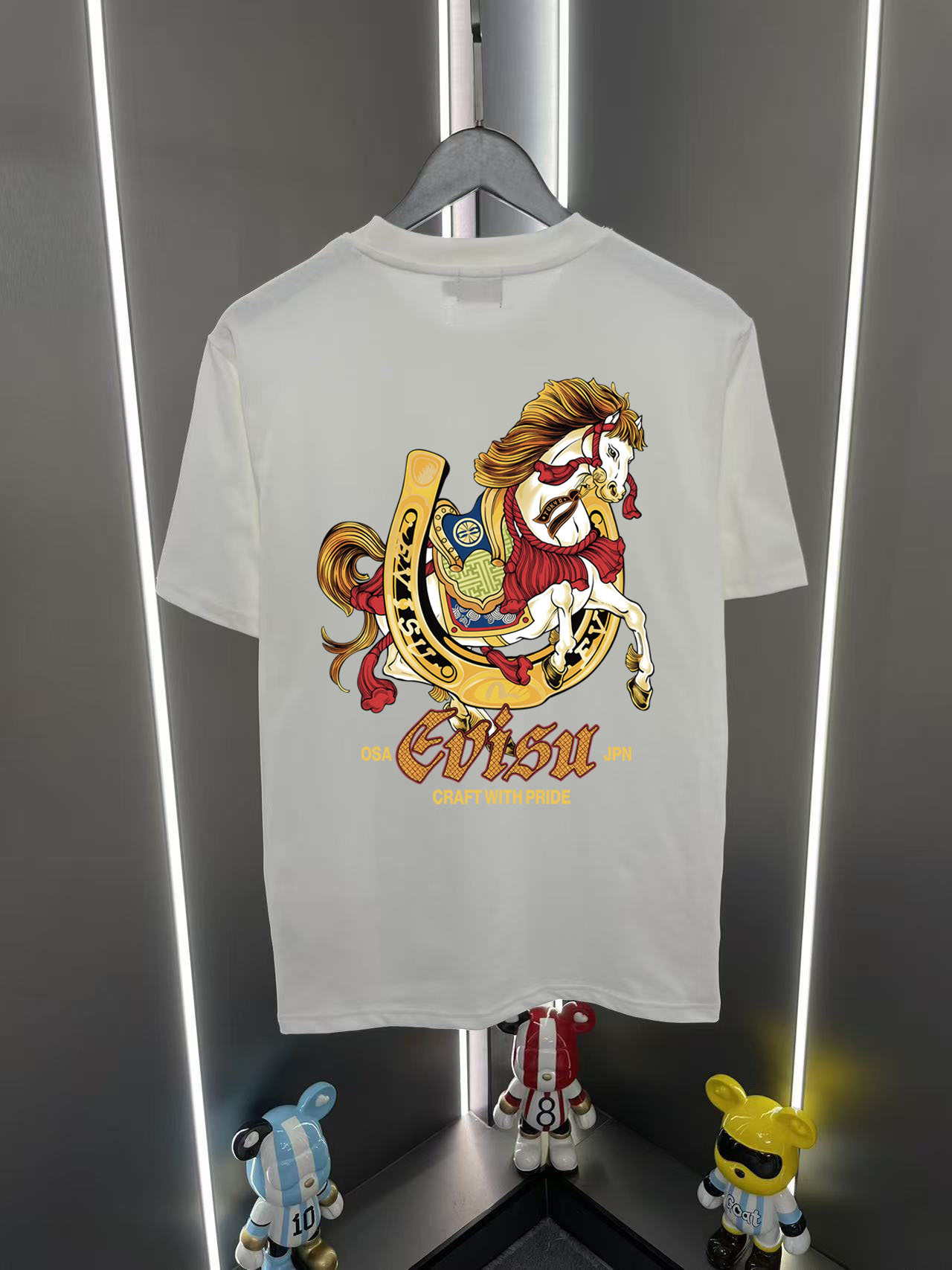 Evisu福神2026新款字母白馬年印花休閒寬鬆圓領短袖T恤