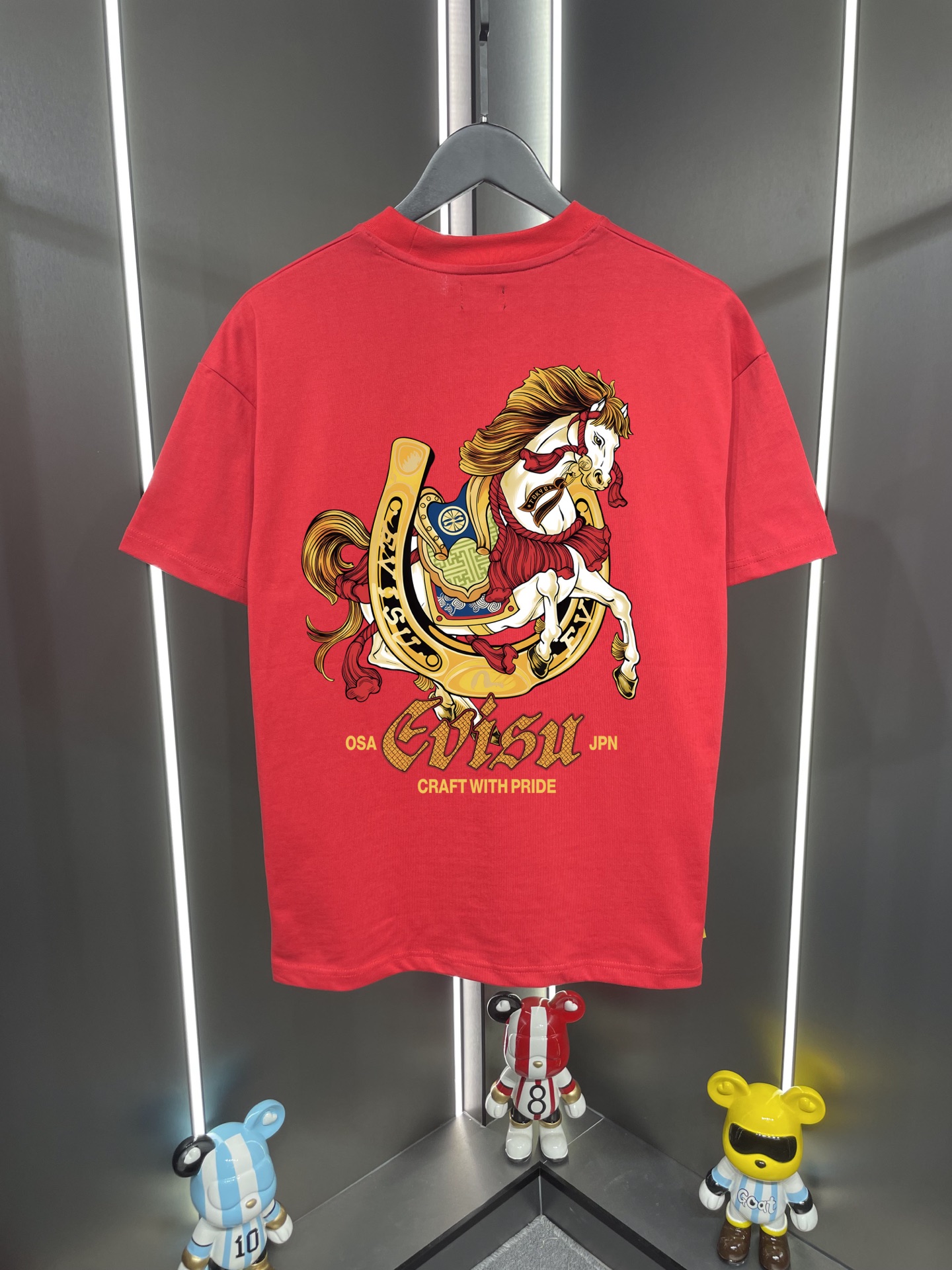 Evisu福神2026新款字母白馬年印花休閒寬鬆圓領短袖T恤