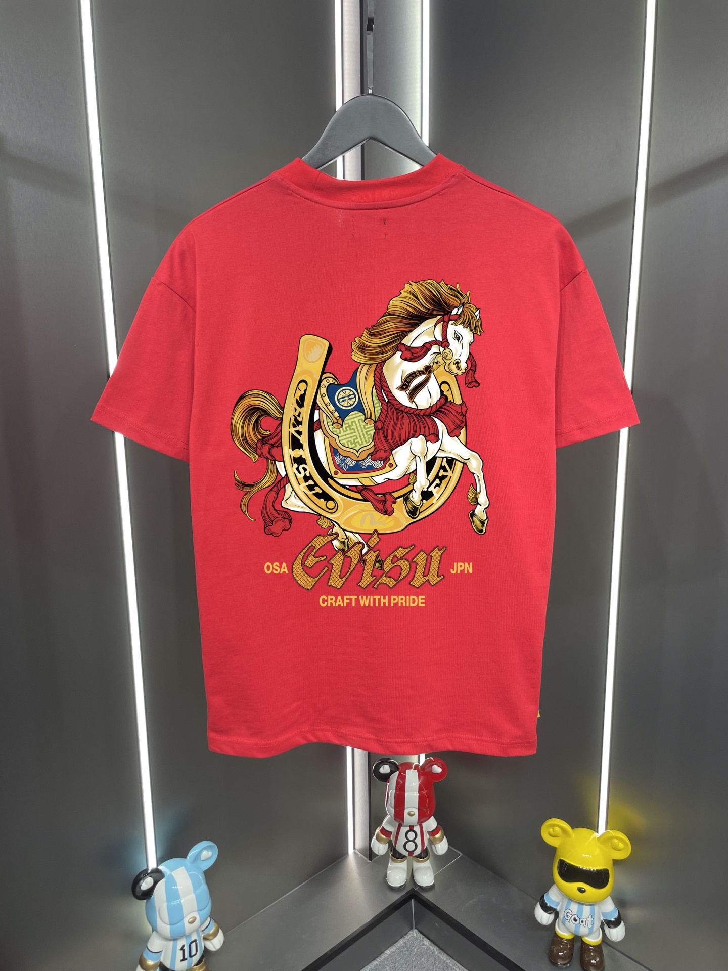 Evisu福神2026新款字母白馬年印花休閒寬鬆圓領短袖T恤